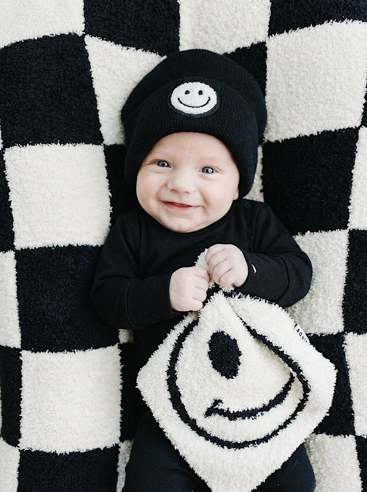 Smiley Plush Lovey | Black