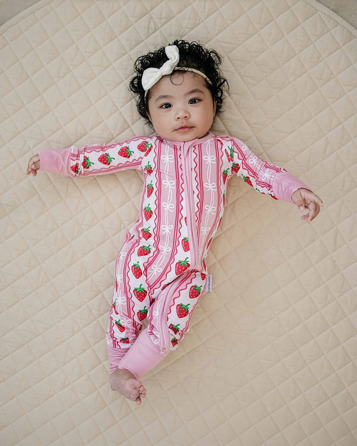 Bamboo Zip Romper | Strawberry