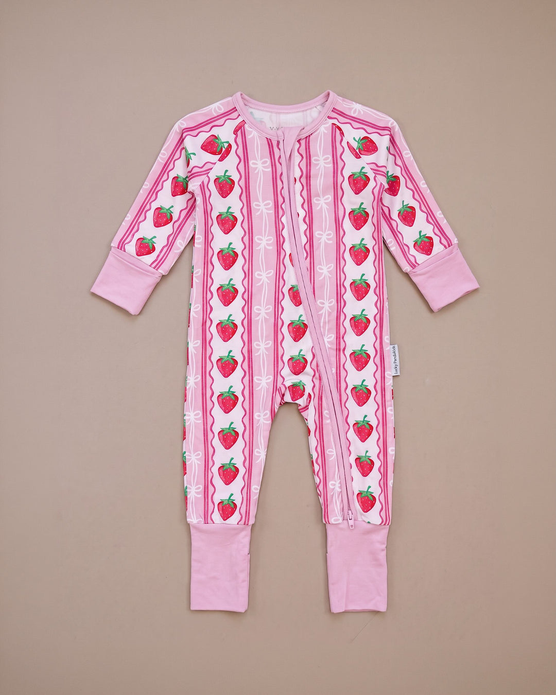 Bamboo Zip Romper | Strawberry