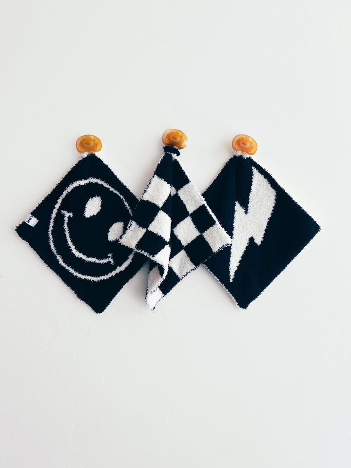 Checkered Plush Lovey | Black