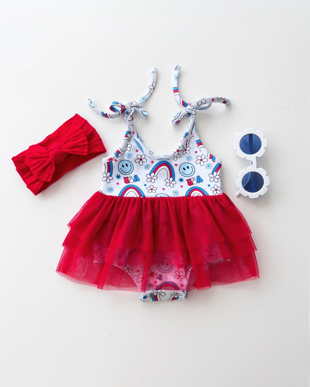 Tutu Romper | Little Miss USA - Romper - LUCKY PANDA KIDS