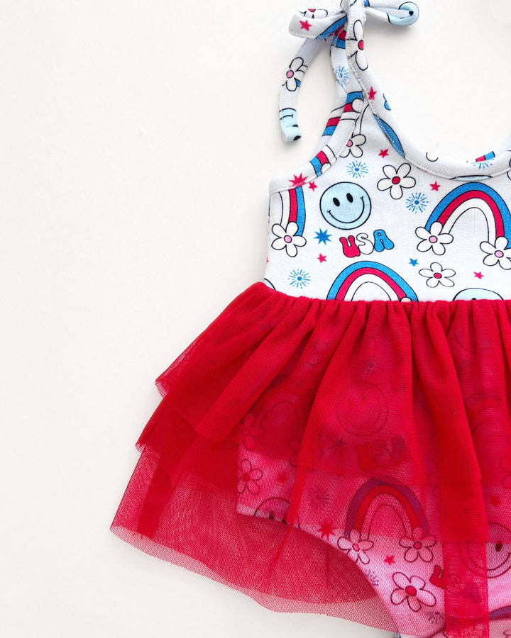 Tutu Romper | Little Miss USA - Romper - LUCKY PANDA KIDS