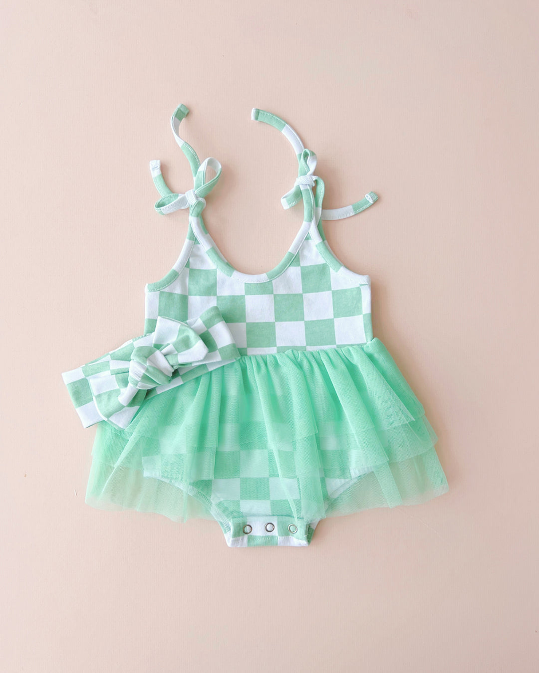 Checkered Headband | Mint