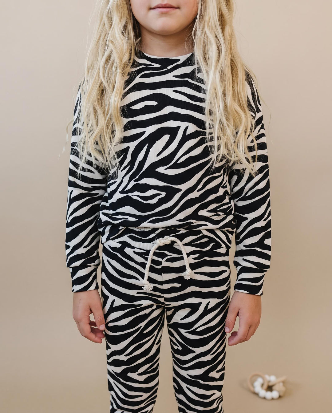 Front view of the Zebra Jogger Set showing the matching top and joggers