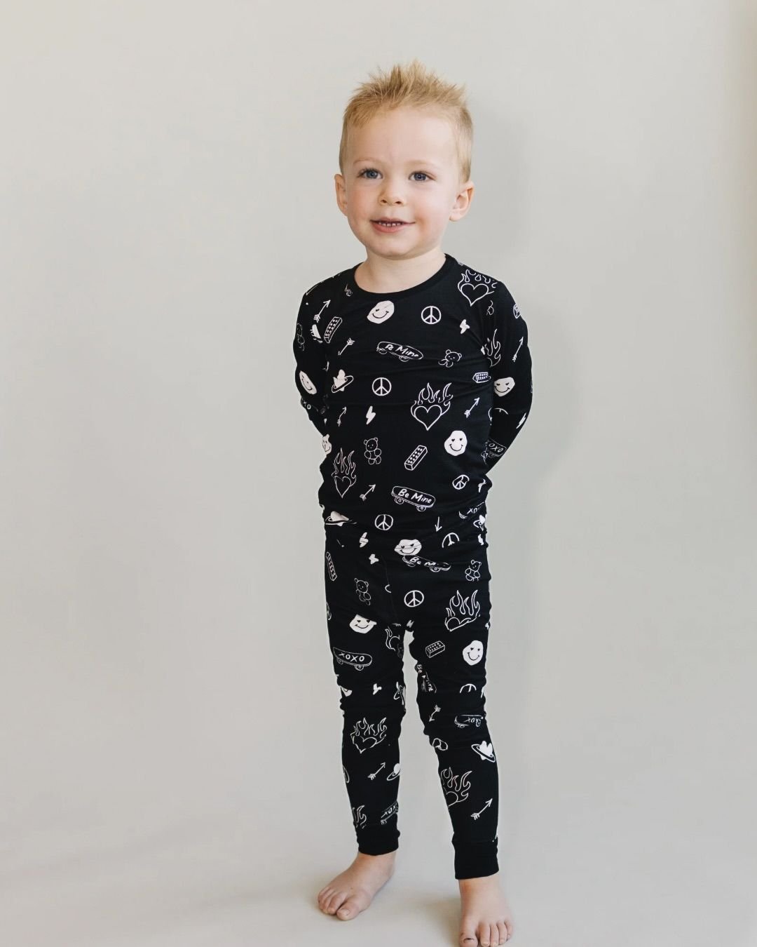 Bamboo Two Piece Set | Be Mine - Romper - LUCKY PANDA KIDS