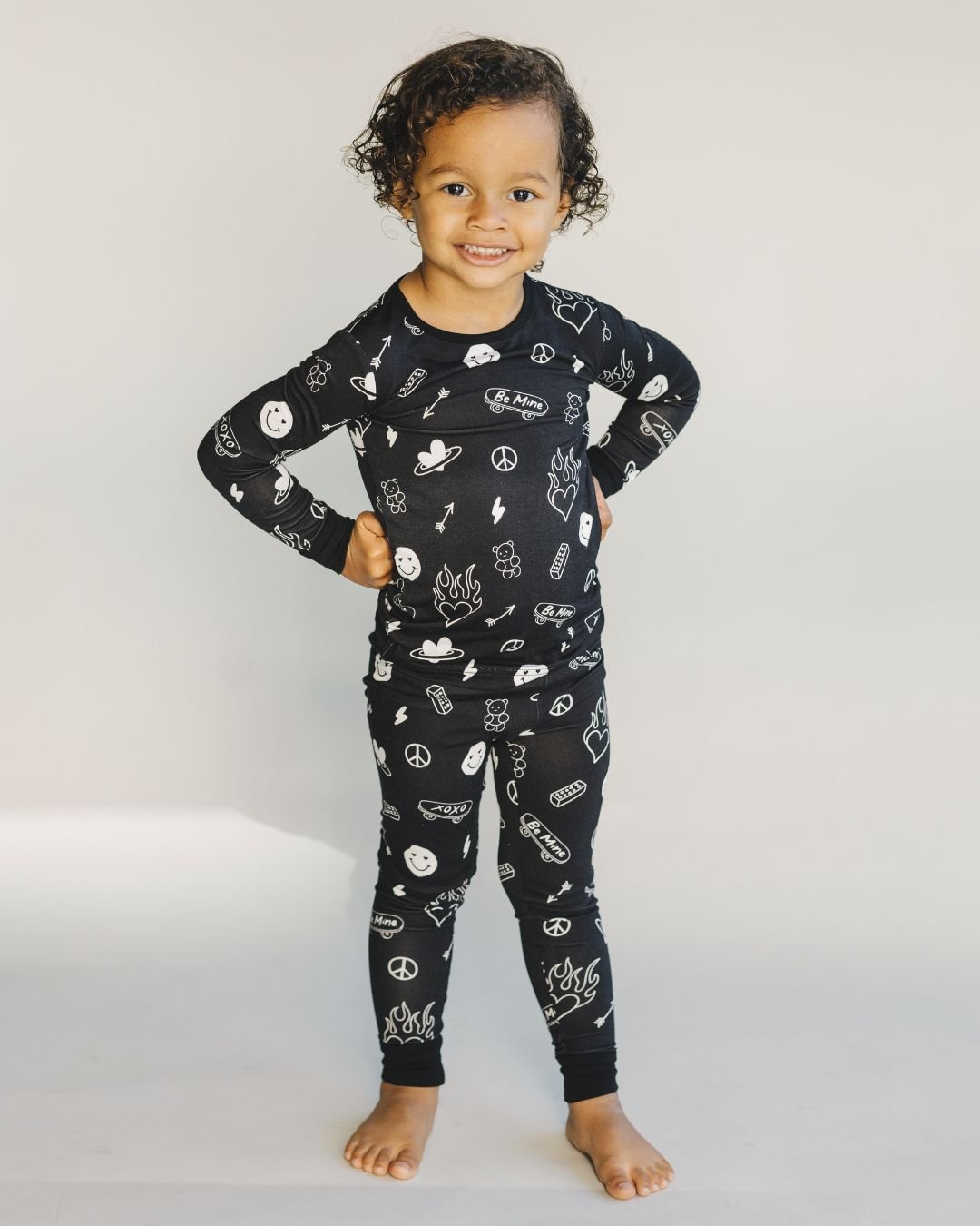 Bamboo Two Piece Set | Be Mine - Romper - LUCKY PANDA KIDS