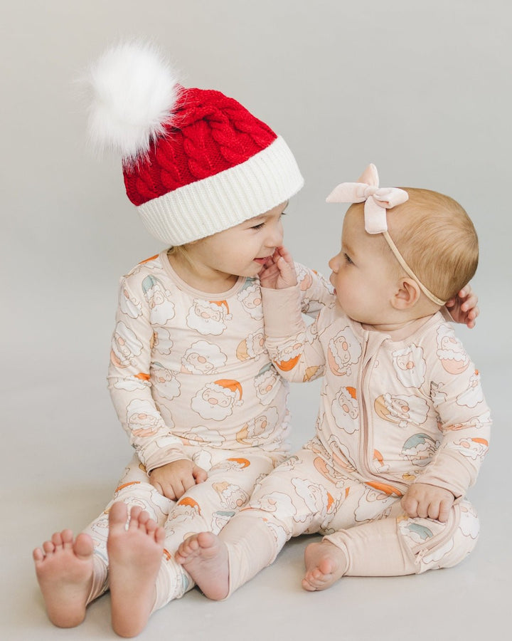 Bamboo Two Piece Set | Cute Santa - Romper - LUCKY PANDA KIDS