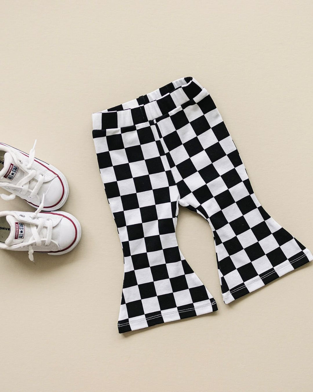 Checkered Flare Pants | Black - Leggings - LUCKY PANDA KIDS