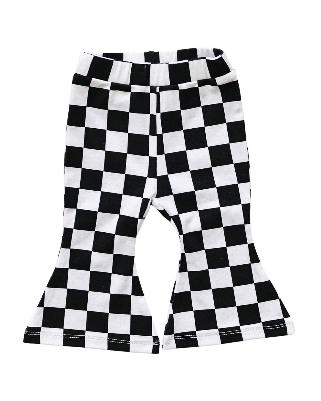 Checkered Flare Pants | Black - Leggings - LUCKY PANDA KIDS