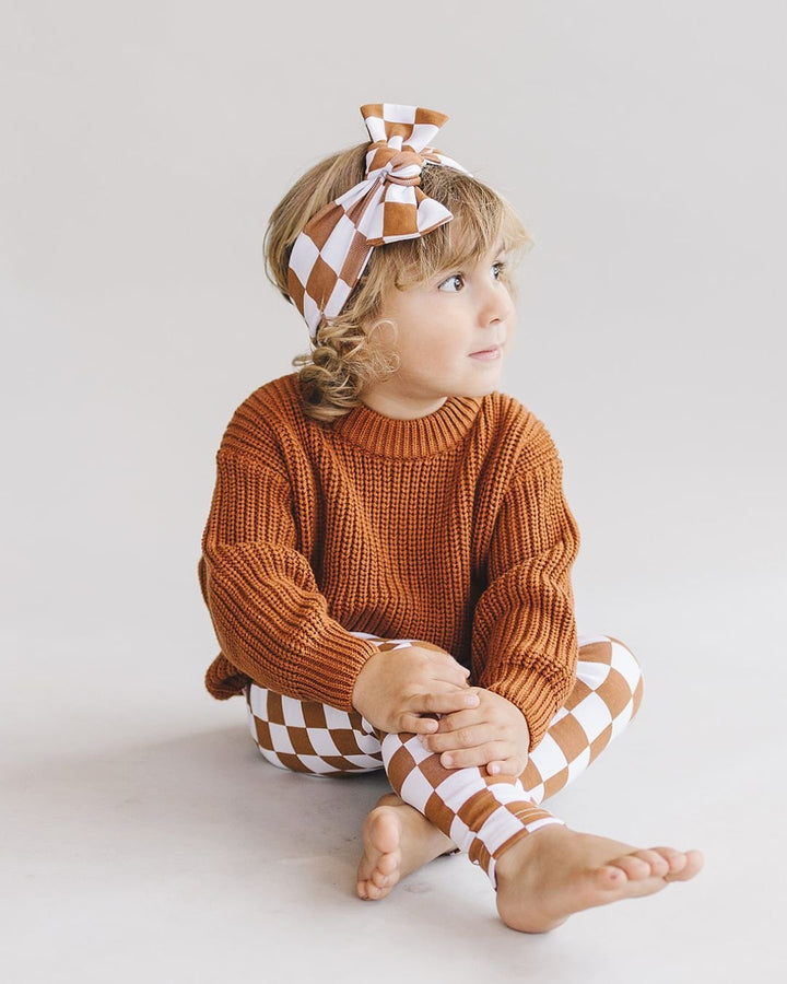 Checkered Headband | Copper - Headband - LUCKY PANDA KIDS