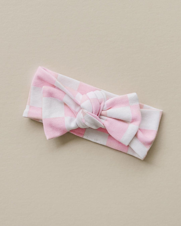 Checkered Headband | Pink - Headband - LUCKY PANDA KIDS