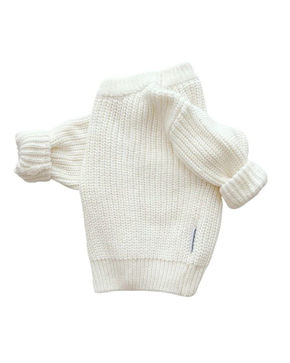 Chunky Knit Sweater | Milk - Sweater - LUCKY PANDA KIDS