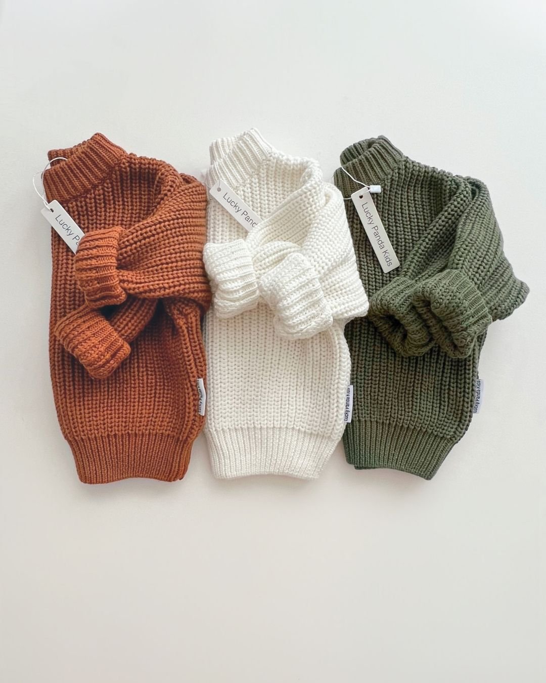 Chunky Knit Sweater | Rust - Sweater - LUCKY PANDA KIDS