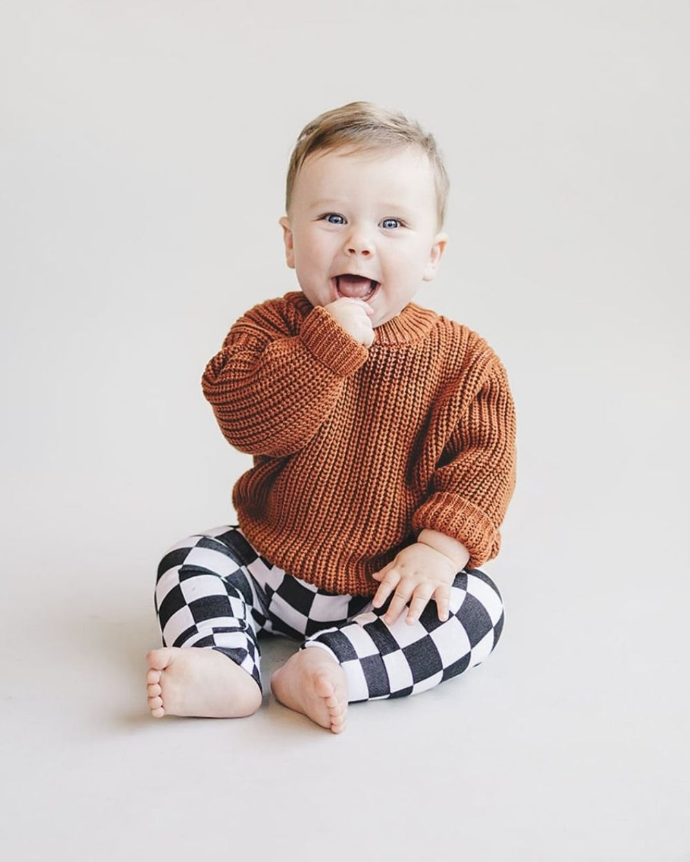 Chunky Knit Sweater | Rust - Sweater - LUCKY PANDA KIDS
