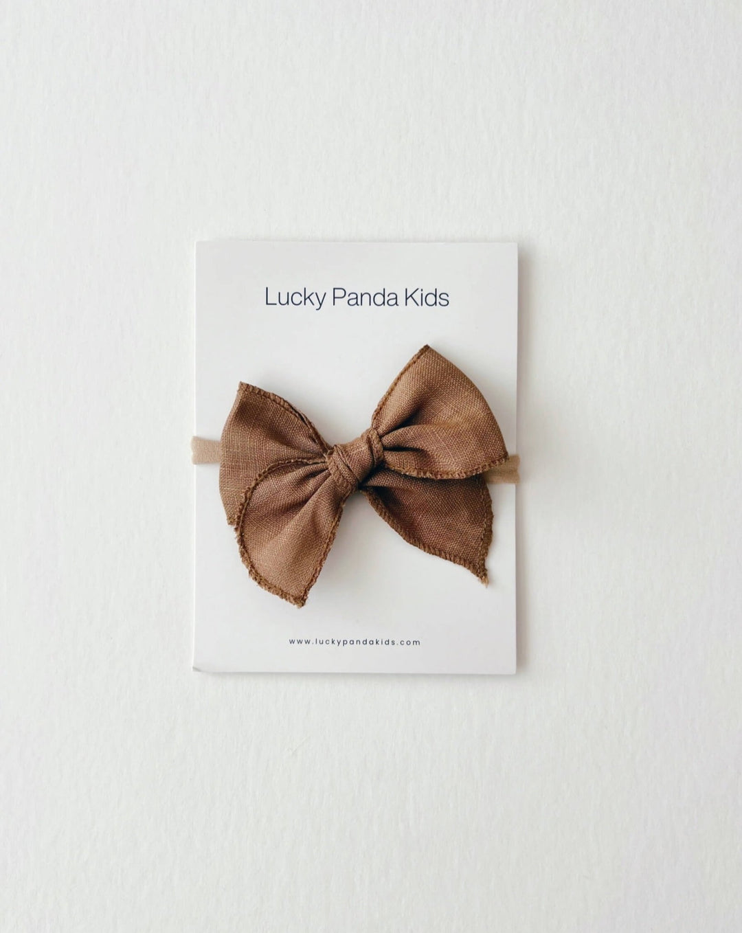 Coffee Linen Bow - LUCKY PANDA KIDS