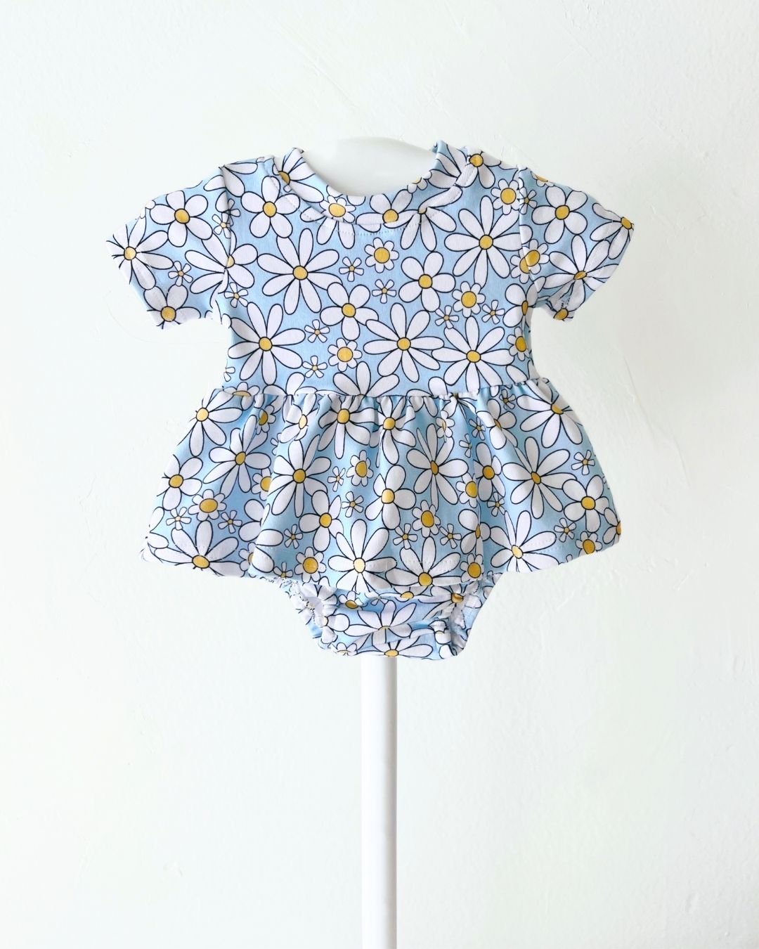 Cotton Peplum Set | Blue Daisy - Shorts Set - LUCKY PANDA KIDS
