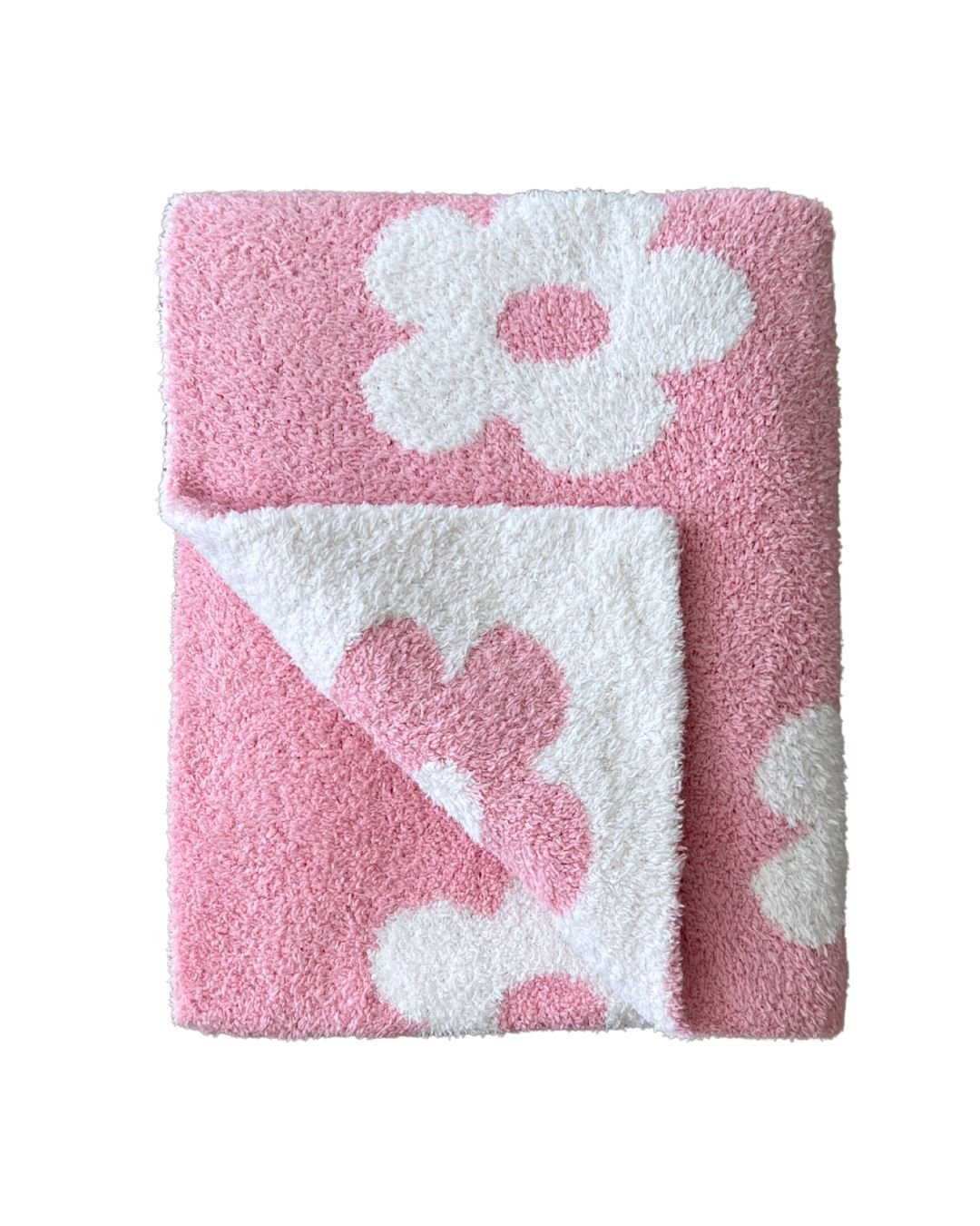 Daisy Fuzzy Blanket | Pink - Plush Blanket - LUCKY PANDA KIDS
