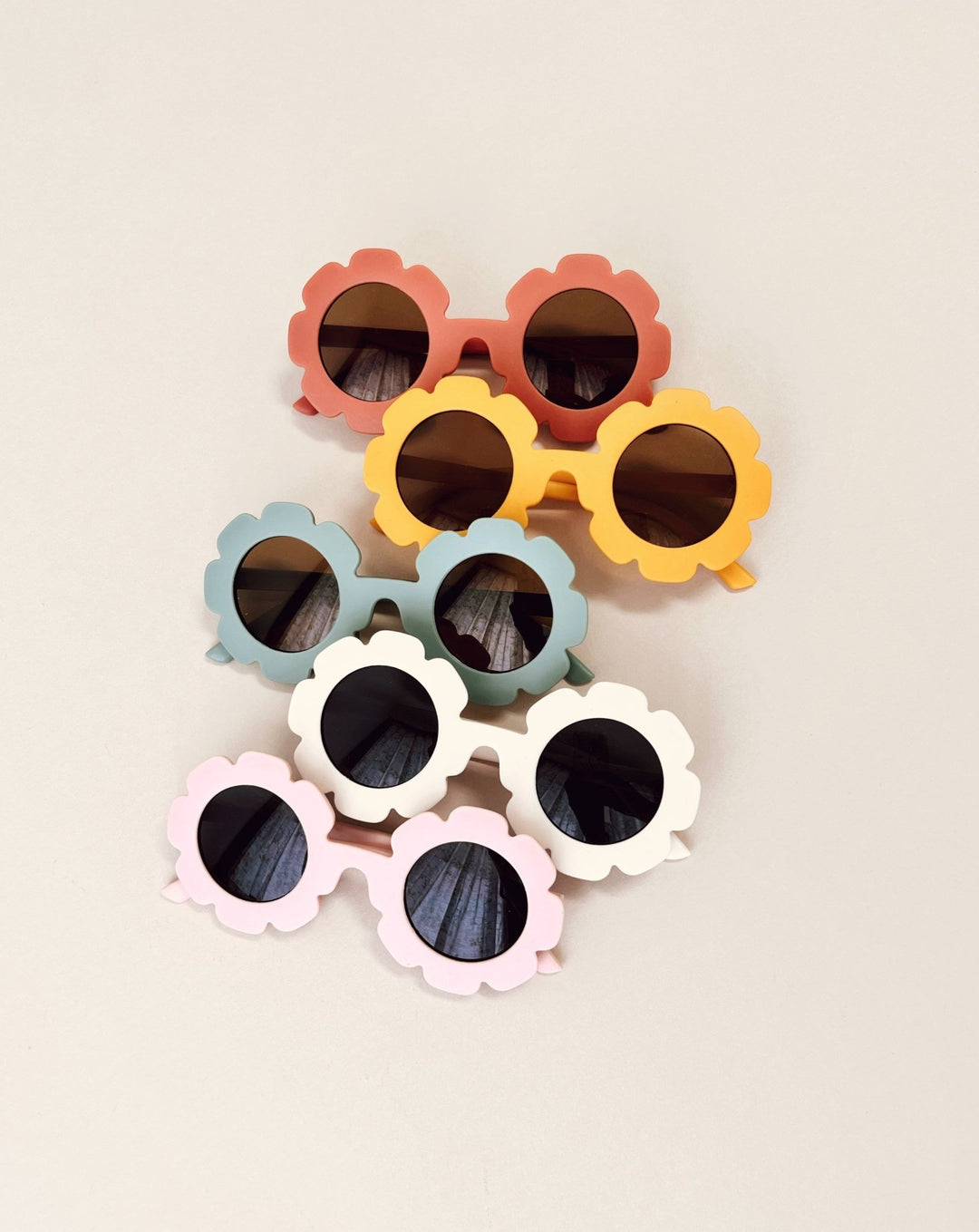 Flower Sunglasses, Cream - Baby & Toddler Clothing Accessories - LUCKY PANDA KIDS