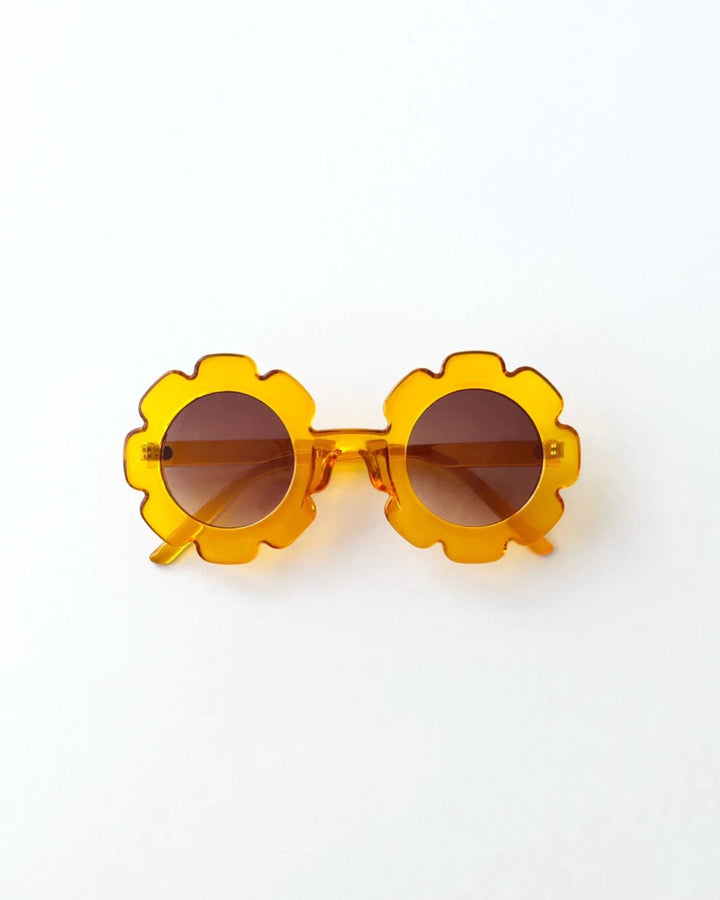 Flower Sunglasses, Jelly Mustard - Baby & Toddler Clothing Accessories - LUCKY PANDA KIDS