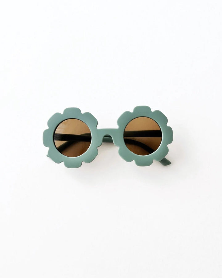 Flower Sunglasses, Sage Green - Baby & Toddler Clothing Accessories - LUCKY PANDA KIDS