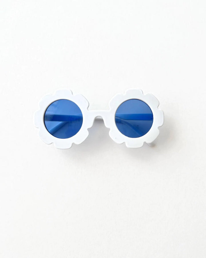 Flower Sunglasses, White and Blue - Baby & Toddler Clothing Accessories - LUCKY PANDA KIDS
