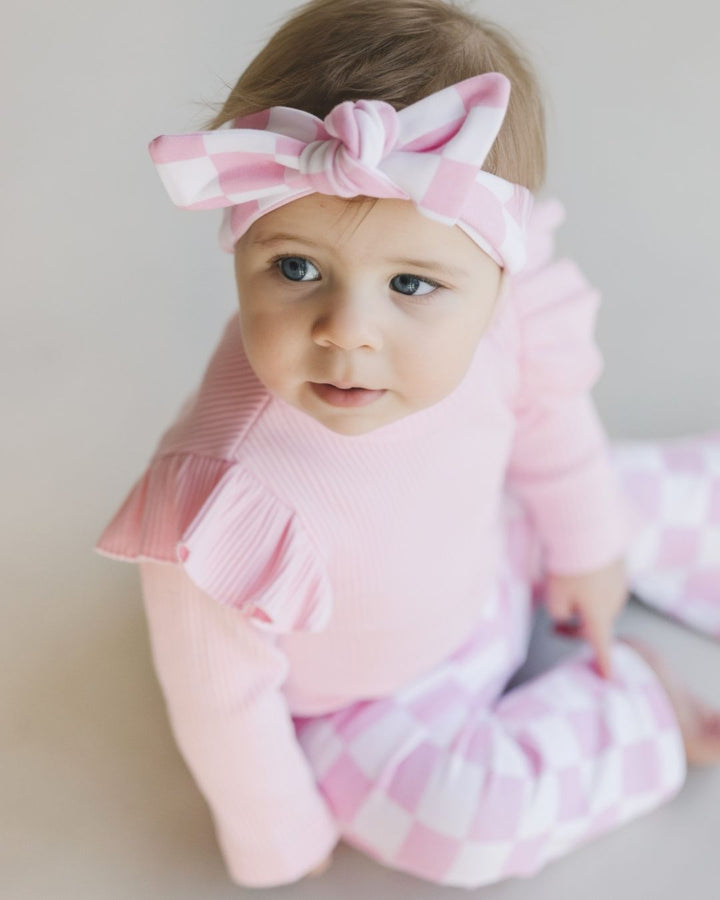 Flutter Sleeve Baby Bodysuit | Pink - LUCKY PANDA KIDS