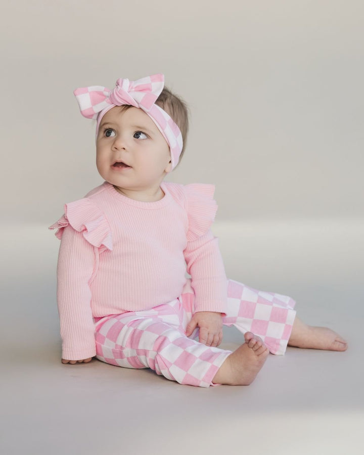 Flutter Sleeve Baby Bodysuit | Pink - LUCKY PANDA KIDS