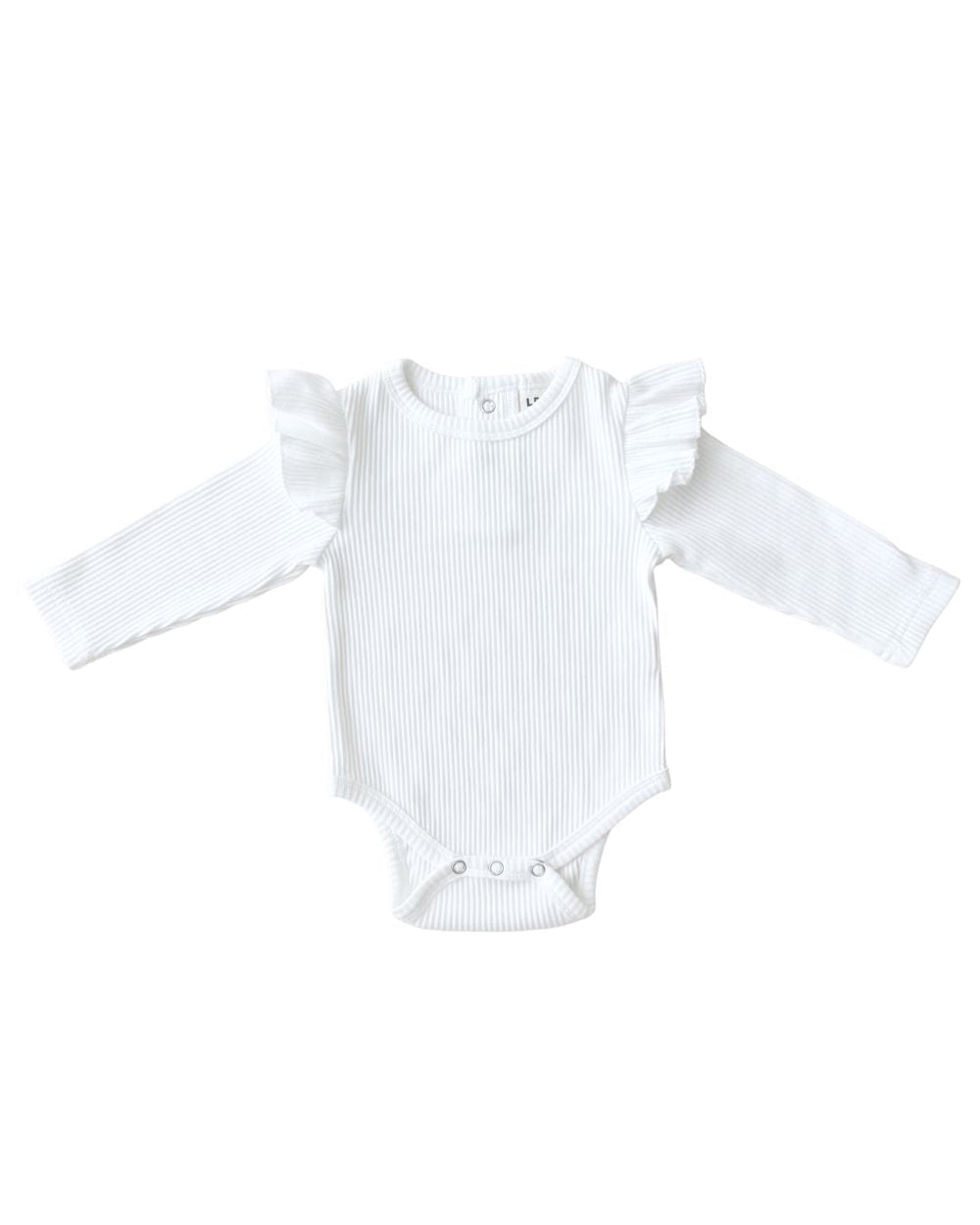 Flutter Sleeve Baby Bodysuit | White - Onesie - LUCKY PANDA KIDS