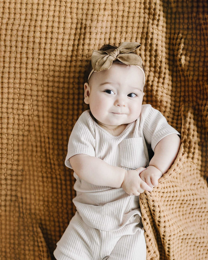 Latte Ribbed Shorts Set - Baby & Toddler Clothing - LUCKY PANDA KIDS