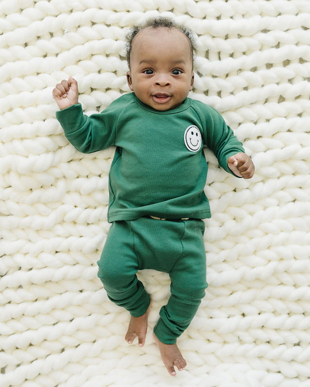 Lounge Set | Smiley Green - Lounge Set - LUCKY PANDA KIDS