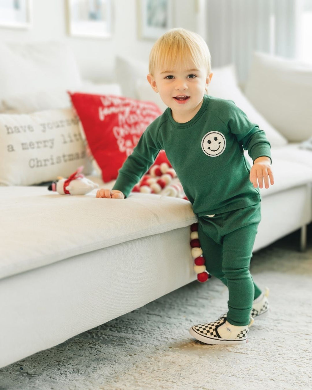 Lounge Set | Smiley Green - Lounge Set - LUCKY PANDA KIDS