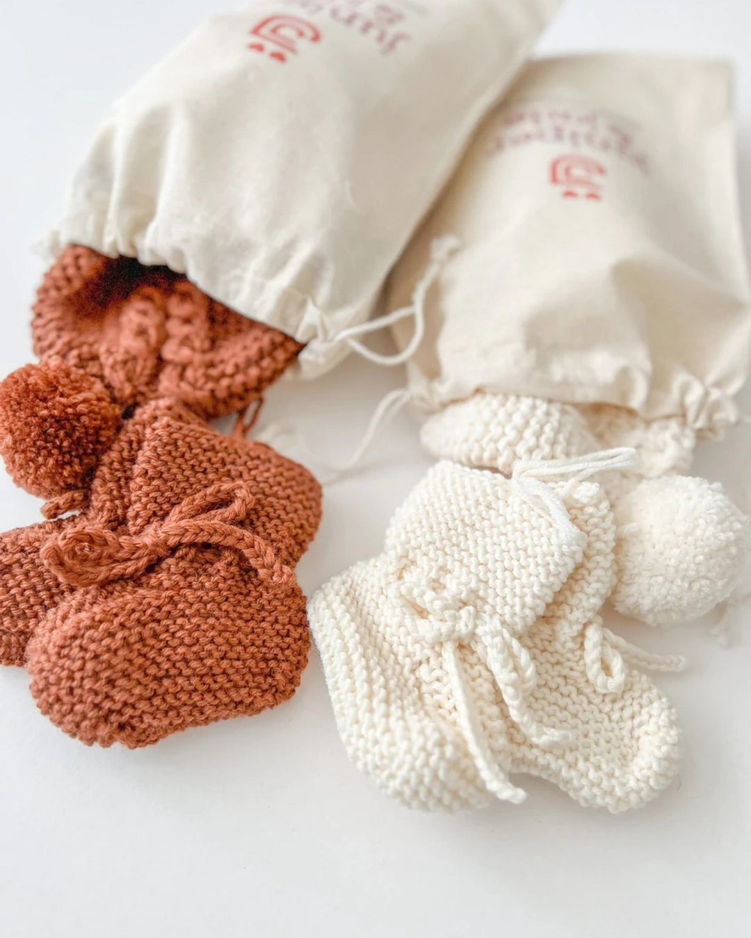 Merino Wool Bonnet & Bootie Set, Cinnamon - Baby & Toddler Clothing Accessories - LUCKY PANDA KIDS