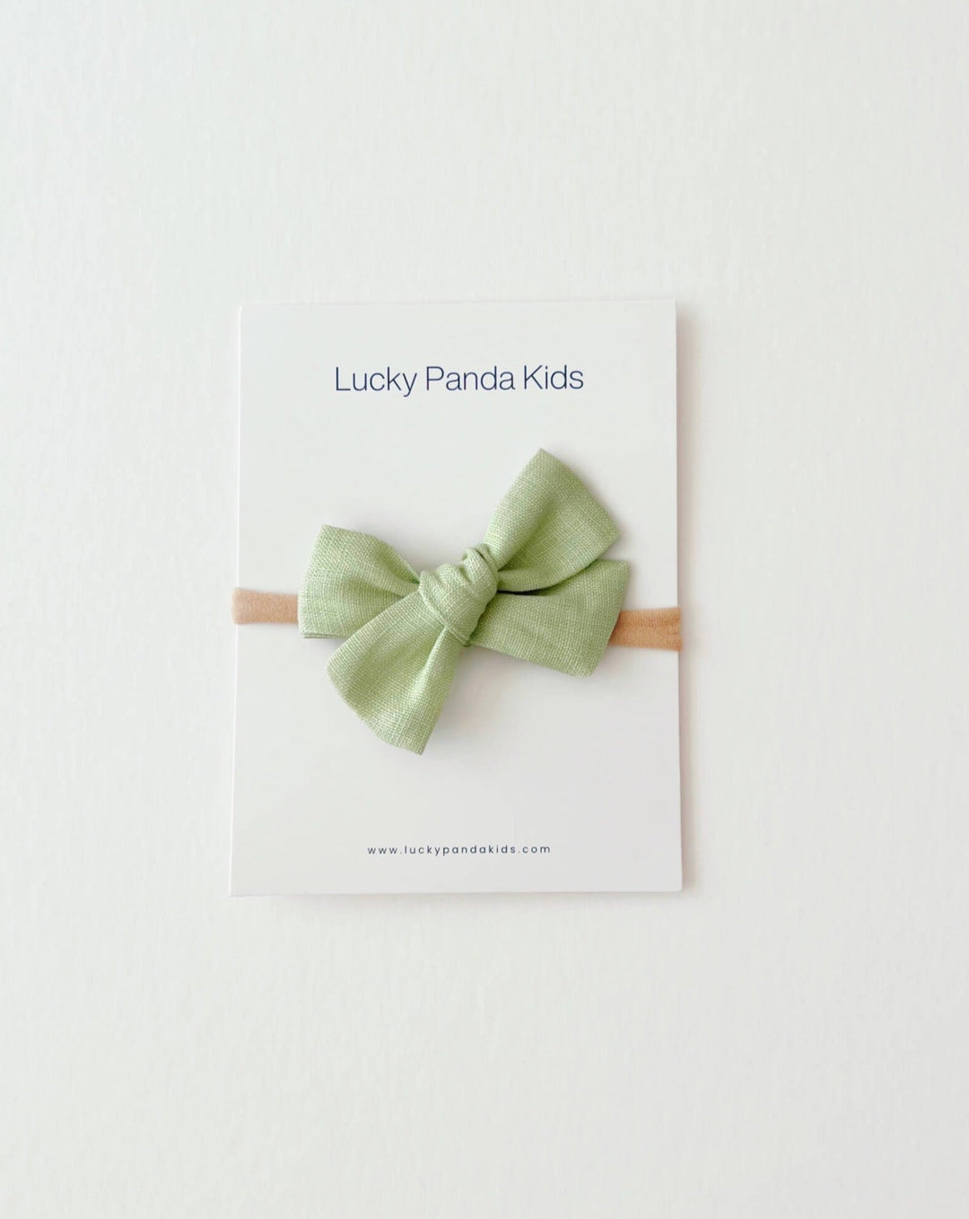 Mint Linen Bow - LUCKY PANDA KIDS