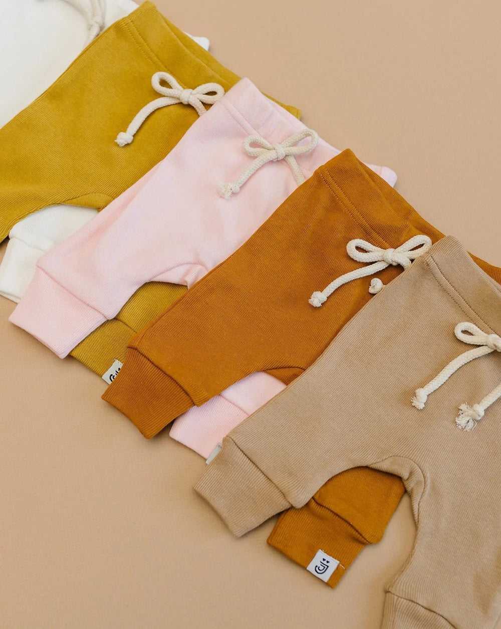 Organic Joggers, Latte - Baby & Toddler Clothing - LUCKY PANDA KIDS