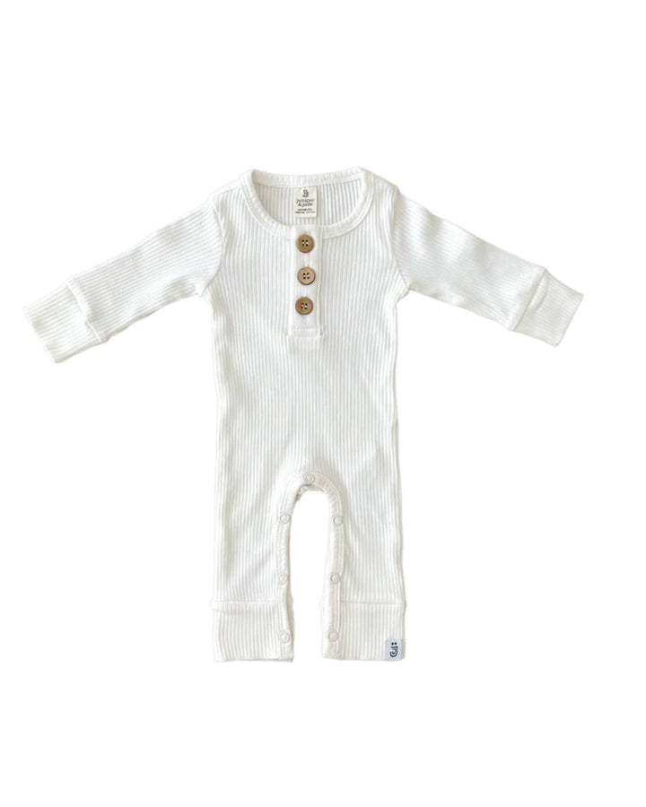 Organic Jumpsuit, Milk - Baby & Toddler Clothing - LUCKY PANDA KIDS