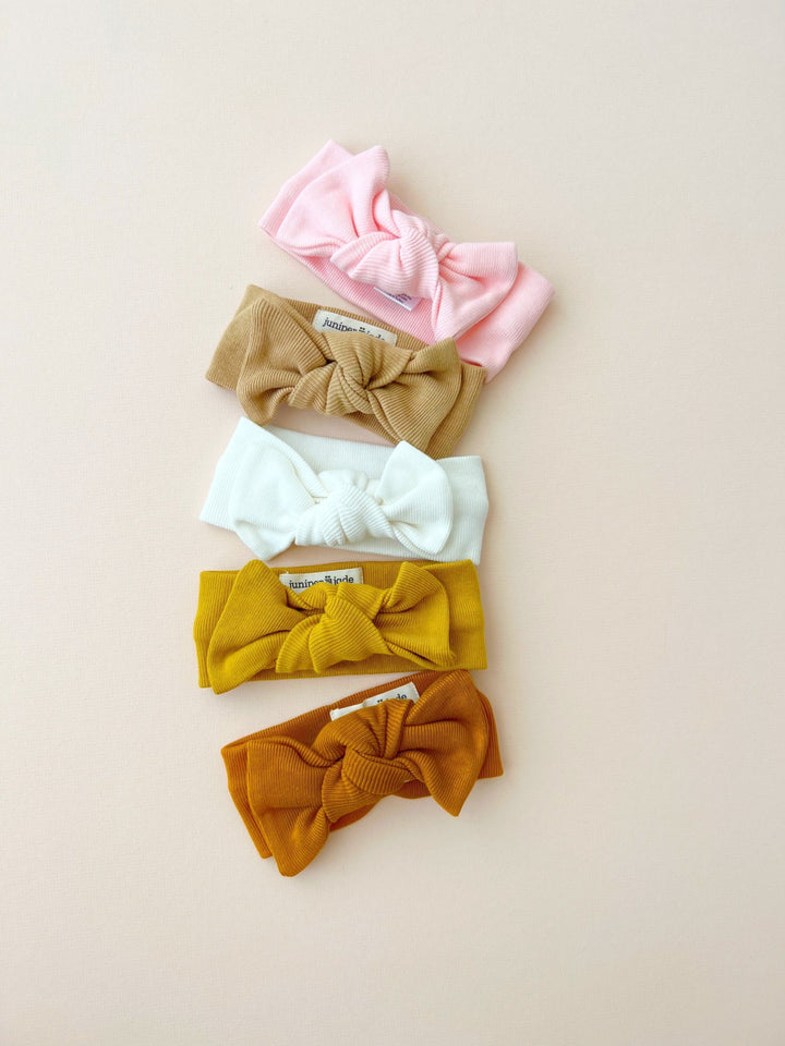 Organic Knot Bow, Cinnamon - Baby & Toddler Clothing Accessories - LUCKY PANDA KIDS