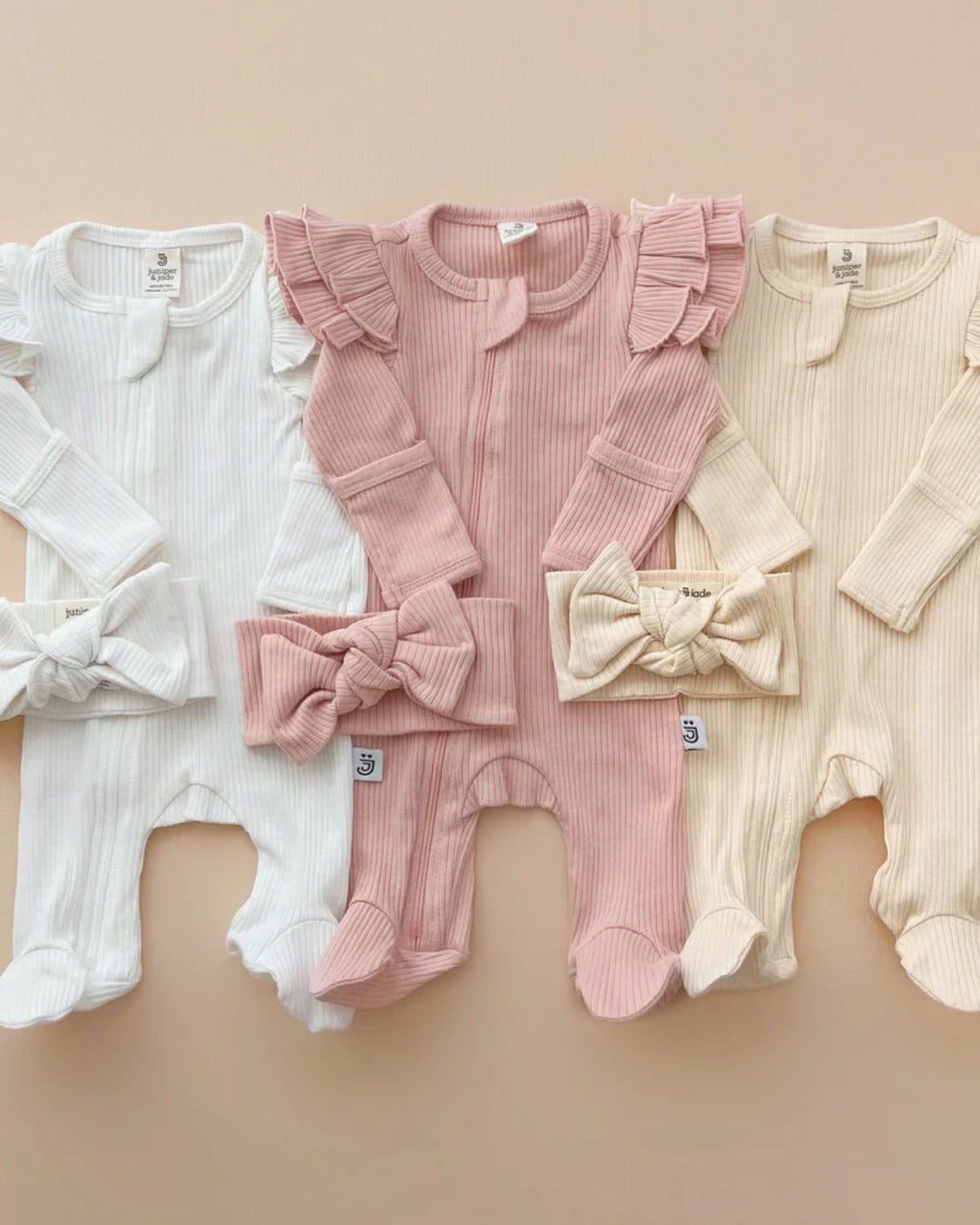 Organic Zip Footie Set, Milk - Baby & Toddler Outfits - LUCKY PANDA KIDS