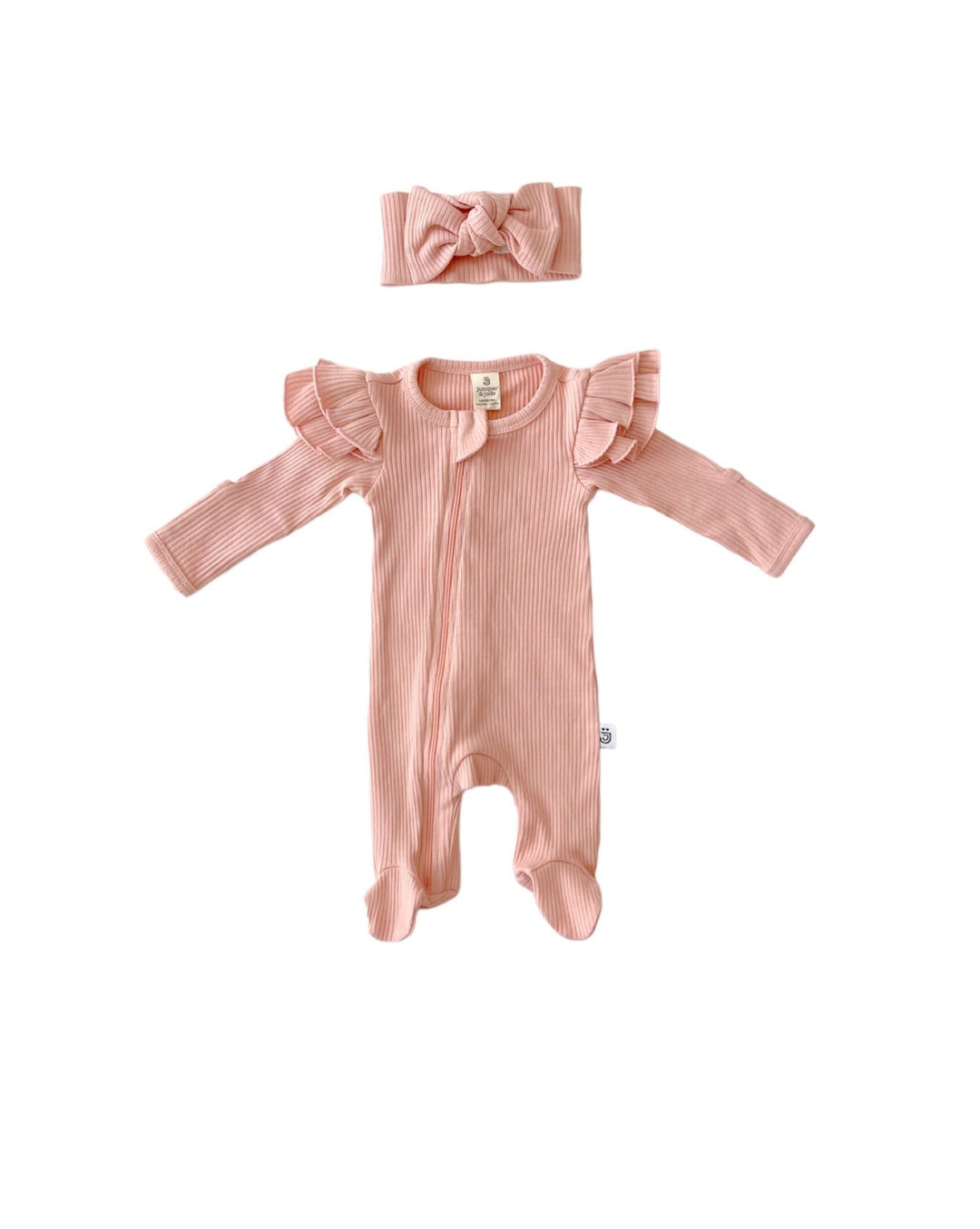 Organic Zip Footie Set, Pink - Baby & Toddler Clothing - LUCKY PANDA KIDS