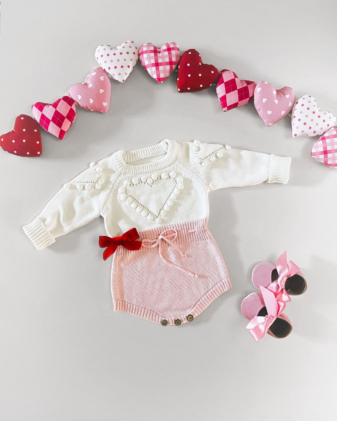 Pure Love Knit Romper | Pink - Romper - LUCKY PANDA KIDS
