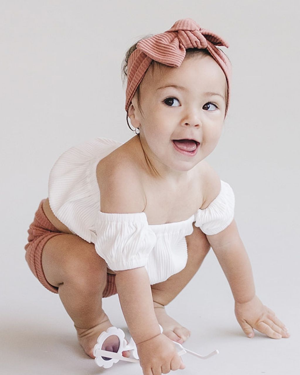 Ribbed Shorts Set | Dusty Rose - Shorts Set - LUCKY PANDA KIDS