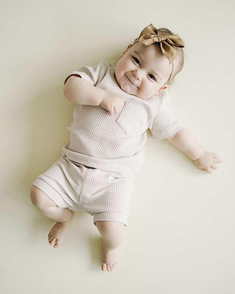 Ribbed Shorts Set | Latte – LUCKY PANDA KIDS