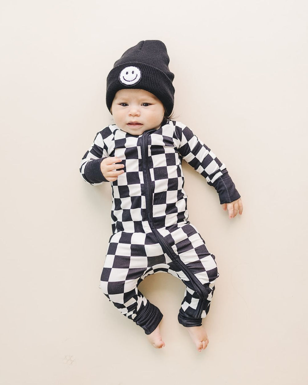 Smiley Beanie | Black - Beanie - LUCKY PANDA KIDS