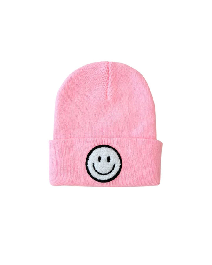 Smiley Beanie | Pink - Beanie - LUCKY PANDA KIDS