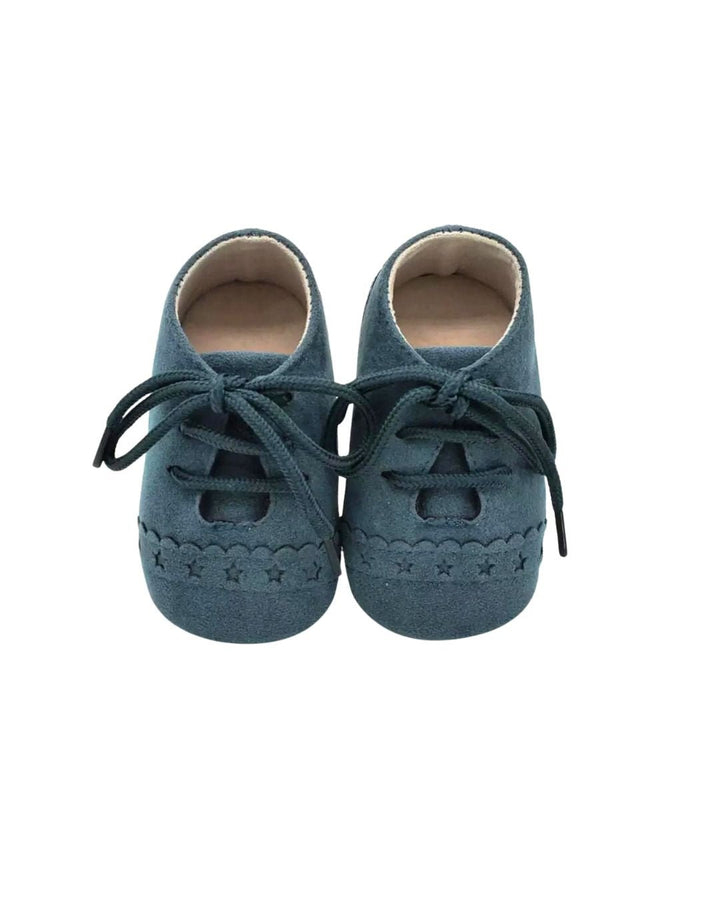 Suede Baby Oxfords | Green - Shoes - LUCKY PANDA KIDS