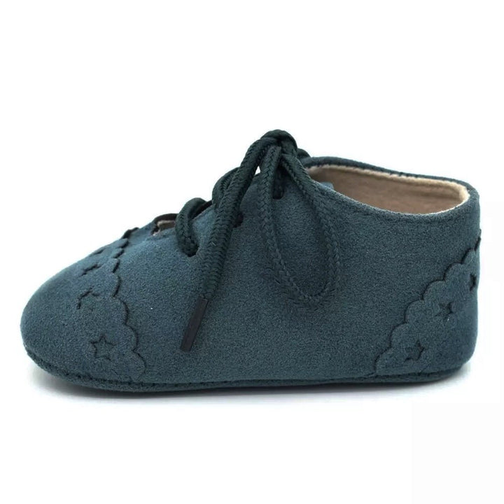 Suede Baby Oxfords, Teal - Shoes - LUCKY PANDA KIDS