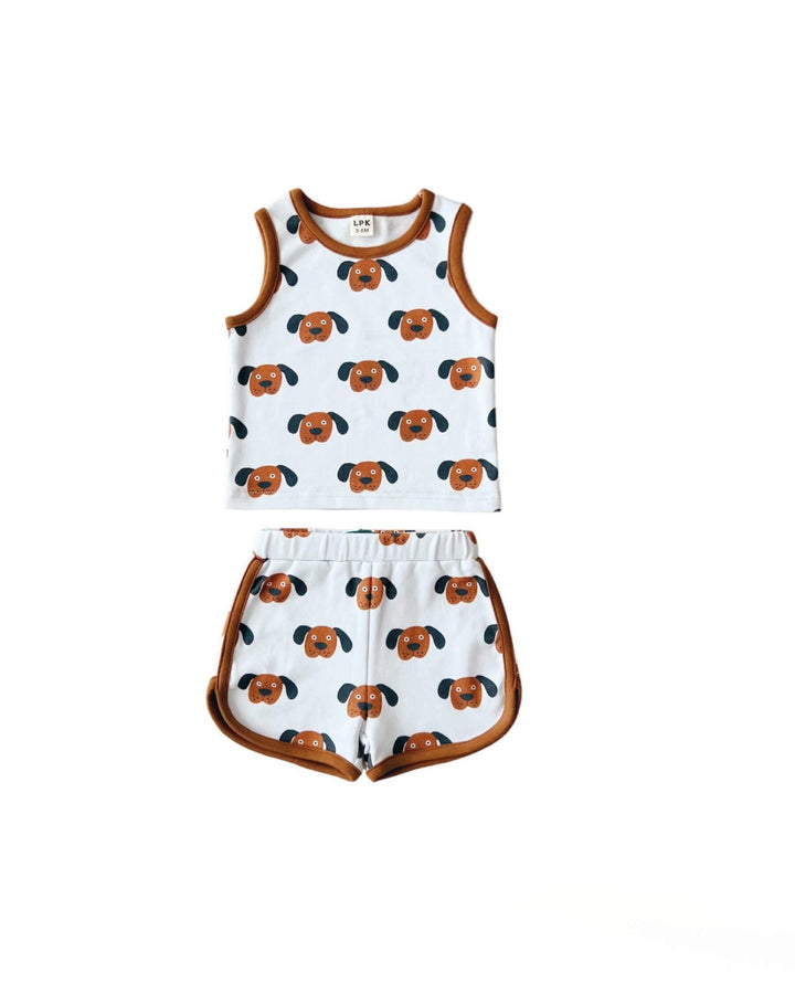 Tank & Shorts Set | Puppy Love - Shorts Set - LUCKY PANDA KIDS