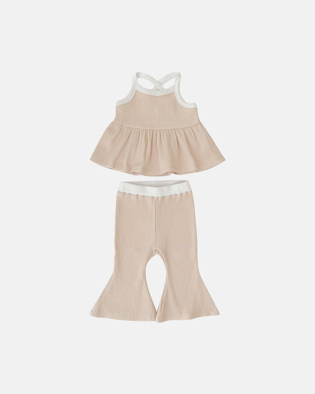 Vanilla Bell Bottom Set - BABY GIRL CLOTHES - LUCKY PANDA KIDS
