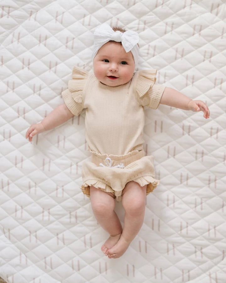 Vanilla Ribbed Shorts Set - Baby & Toddler Outfits - LUCKY PANDA KIDS