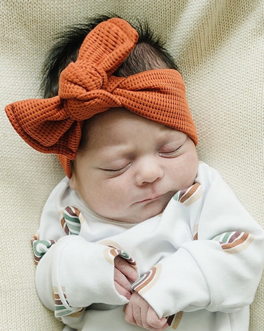 Waffle Headband, Pumpkin - Baby & Toddler Clothing Accessories - LUCKY PANDA KIDS