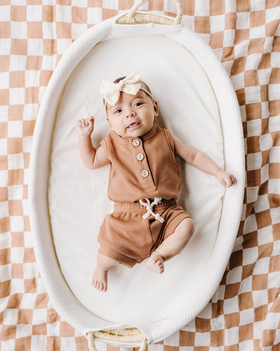 Waffle Set, Brown - Baby & Toddler Clothing - LUCKY PANDA KIDS